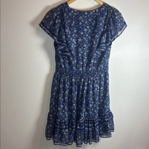 Max Studio Blue Floral Ruffled Mini Dress - Picture 5 of 14